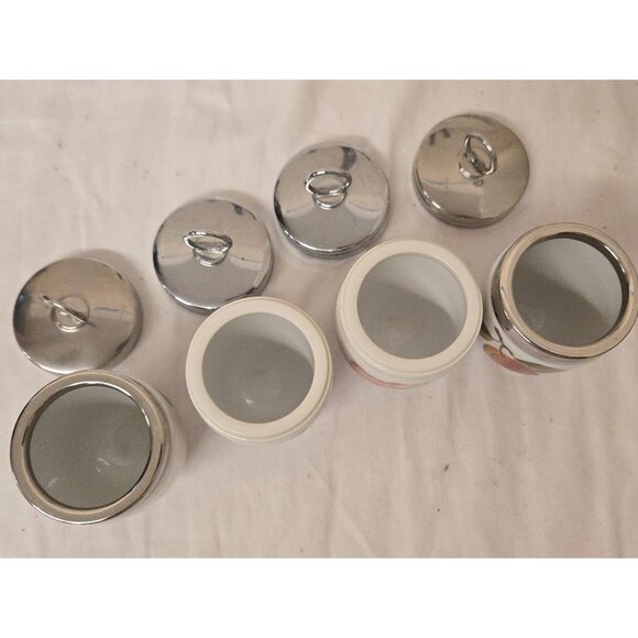 Set of 4 Royal Worcester Egg Coddlers Bone China England Berry & Fruit Patterns - Picture 4 of 6